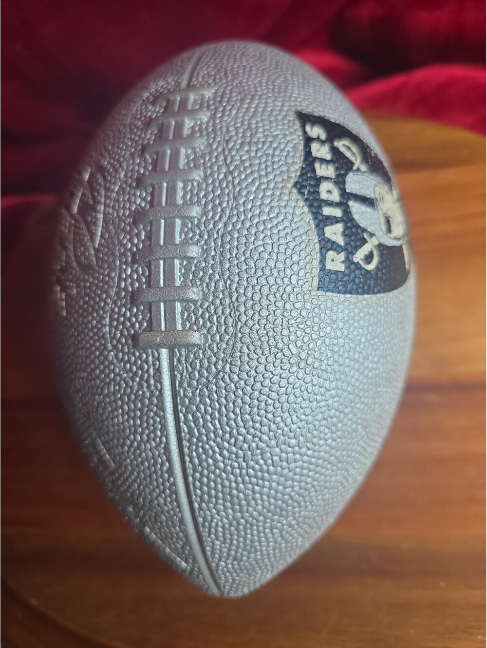 Vintage NFL Oakland Raiders Nerf Original Turbo Football With Tee 2000 Hasbro